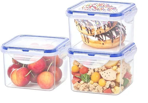 Miniatura 9 de KIGI Juego de recipientes pequeños de plástico con tapa, a prueba de fugas, redondos para almacenamiento de alimentos, aperitivos y almuerzos, tapa
