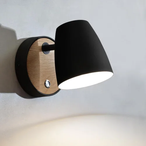 Miniatura 10 de DUHU Aplique de pared LED redondo, lámpara de pared de cemento gris cableada, lámpara de pared minimalista con diseño de acabado elegante