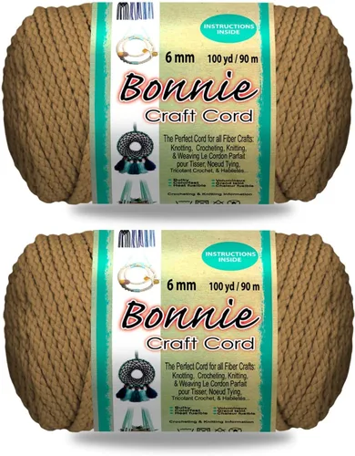 Miniatura 38 de Pepperell Bonnie Cordón de macramé trenzado 6mm x 100 yardas Rojo (Paquete de 2 valores) Cordón de polipropileno trenzado para manualidades DIY