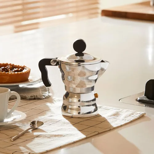 Miniatura 5 de Alessi AAM33/1 - Máquina de café expreso, resina de aluminio y termoplástica, 1 taza, mango negro