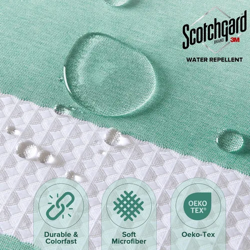 Miniatura 2 de Madison Park Cortina de ducha con tejido de gofre, diseño a rayas en piezas, cortinas de ducha de tela para baño con 3M Scotchgard gestión