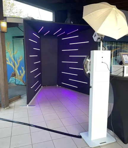 Miniatura 6 de Telón de fondo de cabina de fotos de 360 grados para cabina de fotos, fondo de pared personalizado con logotipo, video selfie, fondo giratorio