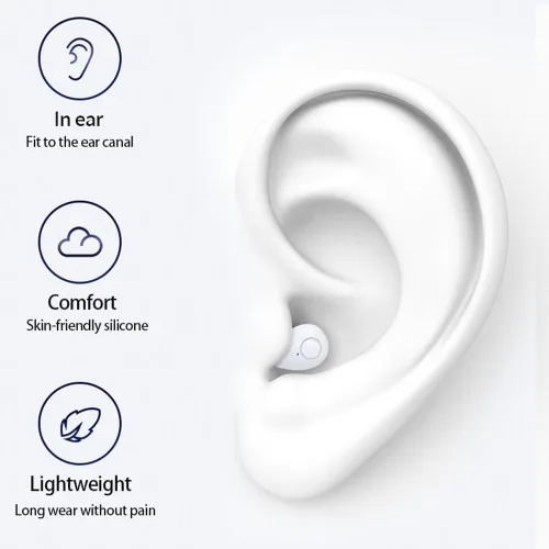 Miniatura 5 de Pequeños auriculares invisibles para dormir, inalámbricos más pequeños, Bluetooth, de perfil bajo, microdiminutos y discretos, con micrófono