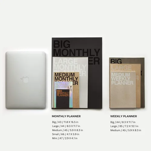Miniatura 7 de JSTORY Planificador Mensual Grande Se Mantiene Plano Sin Fecha Todo el Año, Cubierta Flexible, Organizador de Metas/Tiempo, Papel Grueso, Ecológico