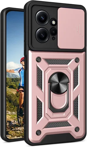 Miniatura 10 de CCSmall Funda para Xiaomi Redmi Note 12 4G con cubierta de cámara deslizante, funda protectora de grado militar para teléfono con soporte de anillo