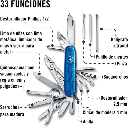 Miniatura 5 de Victorinox Swisschamp Multiherramienta (Zafiro), 91 mm