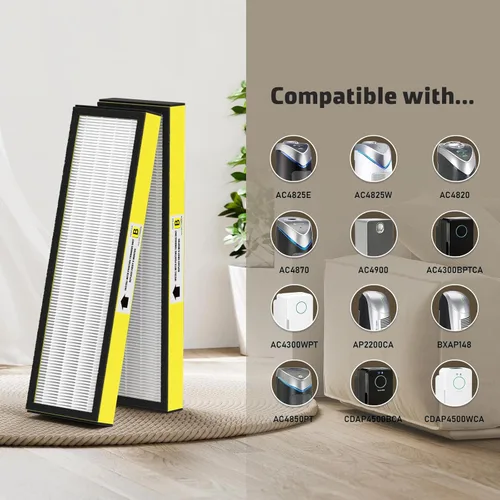 Miniatura 12 de Filtro B de repuesto HEPA transparente de humo compatible con AC4825 AC4300 AC4800 AC4900 AC4850, 2 filtros HEPA verdaderos y 6 prefiltros de carbón