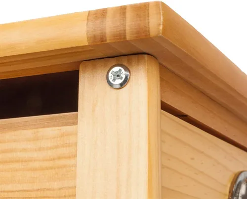 Miniatura 5 de Carrito de cocina de madera rodante de 3 niveles, carrito utilitario de almacenamiento sobre ruedas con cajones Shleves y estante para vino