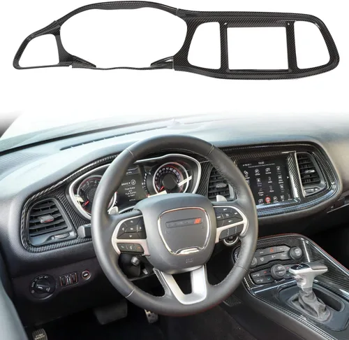 Miniatura 9 de Voodonala para Consolas Centrales Challenger, Cubierta Protectora del Tablero de Instrumentos para 2015-2024+ Dodge Challenger, Accesorios Azul