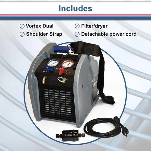 Miniatura 5 de Inficon 714-202-G1 - Máquina de recuperación dual de refrigerante Vortex, 1 HP, 120V