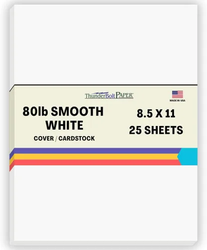 Miniatura 50 de 200 hojas de papel para tarjetas blanco brillante liso de 80#, 10,2 x 22,9 cm (4 x 9 pulgadas) Tamaño de inserción para sobre #10 - 36 kg/libra
