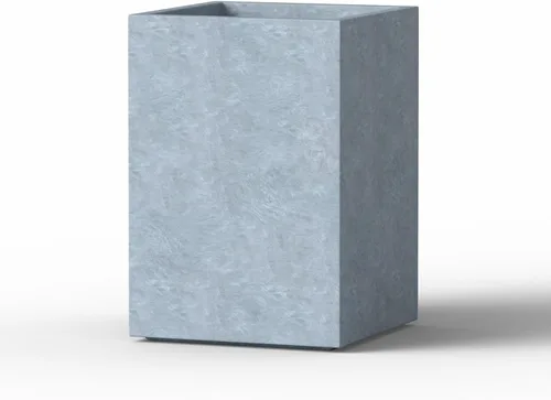 Miniatura 17 de Kante Macetas rectangulares de hormigón de 18.5 pulgadas de alto, macetas ligeras para interiores y exteriores con orificio de drenaje y tapón