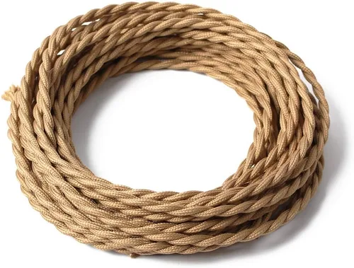 Miniatura 15 de Cable trenzado cubierto de tela para lámpara de 25 pies, 18/2 industrial eléctrico estilo vintage, calibre 18 estilo antiguo para lámpara retro