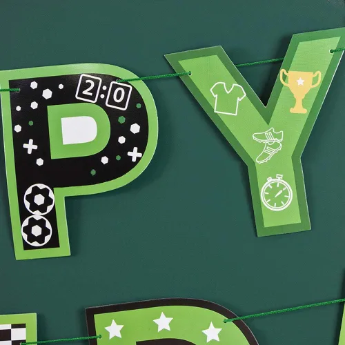 Miniatura 5 de Werich Cartel de Feliz Cumpleaños de Fútbol de Fútbol Banderines colgantes para decoración de fiestas de fanáticos del fútbol Suministros