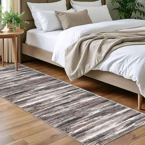 Miniatura 71 de Lansny Alfombra moderna abstracta de 2 x 5 pies, color negro, gris, blanco, lavable, alfombra de entrada para cocina, alfombra antideslizante suave