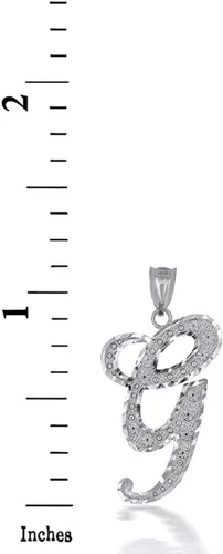 Miniatura 2 de Collar con colgante de plata de ley certificada con texto en inglés "A-Z
