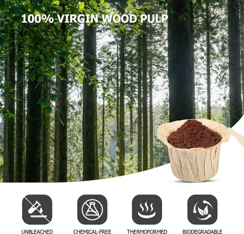 Miniatura 8 de Pro Mael Filtros de Café Desechables de Papel con Tapa para Cafeteras Keurig de Una Sola Porción 1.0 y 2.0 Cápsulas K Cup Reutilizables, Natural