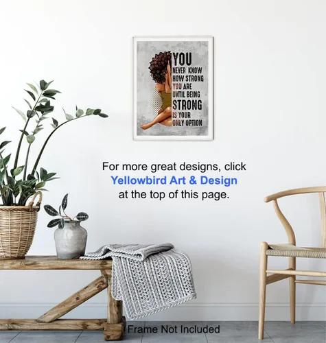 Miniatura 6 de Arte y decoración inspiradora de pared afroamericana, arte negro, regalos de aliento para mujeres y mujeres, citas positivas edificantes, chica