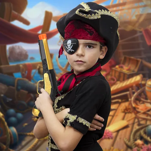 Miniatura 5 de Juguete de espuma pirata pirata para niños de 3 a 5 años, pistola pirata con 20 dardos de espuma suave, accesorio de disfraz de pirata de Halloween