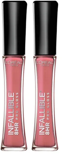 Miniatura 36 de L'Oreal Paris Maquillaje Infallible Brillo labial hidratante de 8 horas, Fiery, 0.21 onzas líquidas