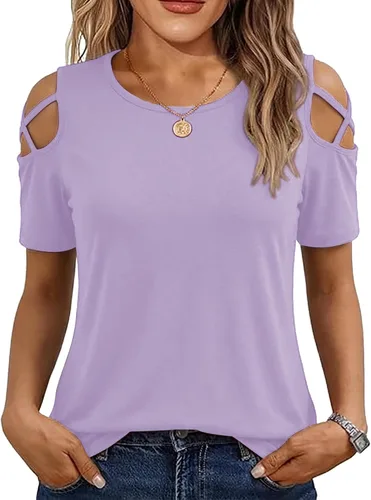 Miniatura 12 de Jar of Love Camisetas de manga corta para mujer con hombros descubiertos Tops de primavera y verano ajustadas túnica 2026