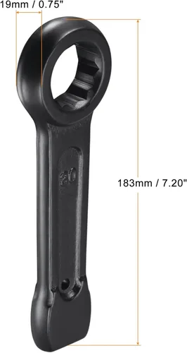Miniatura 2 de uxcell Llave de anillo llamativo de extremo de caja de 1.181 in, herramienta de mano de llave de cabeza única de acero de alta resistencia