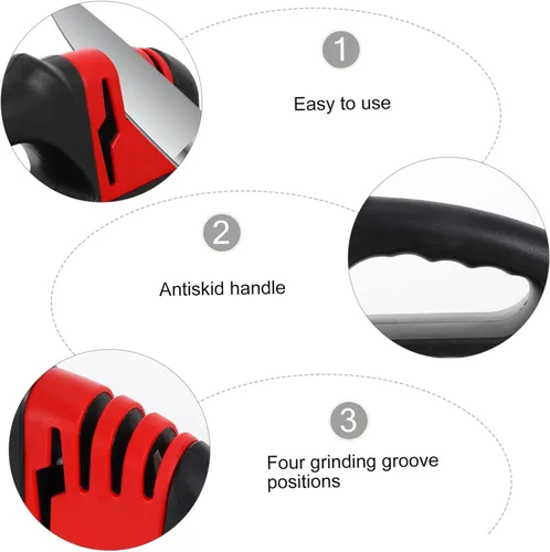 Miniatura 6 de Tofficu Accesorios para afilar cuchillas, herramienta resistente para afilar cuchillos de 4 etapas, fácil de usar para el hogar