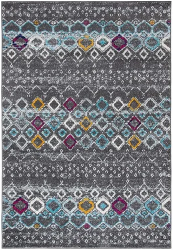 Miniatura 23 de SAFAVIEH Amsterdam Collection Alfombra Decorativa - 2.3 pies x 4 pies, Negro & Multi, Diseño Marroquí Bohemio, Sin Desprendimiento y Fácil Cuidado