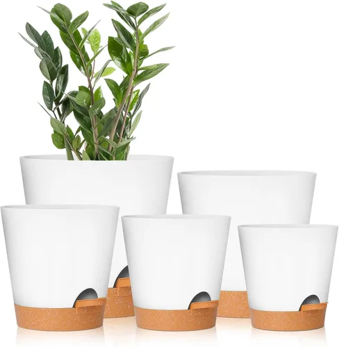 Miniatura 14 de GARDIFE Macetas de 10/9/8 pulgadas para plantas de interior, macetas auto-regantes, macetas de riego automático, macetas de flores, negras