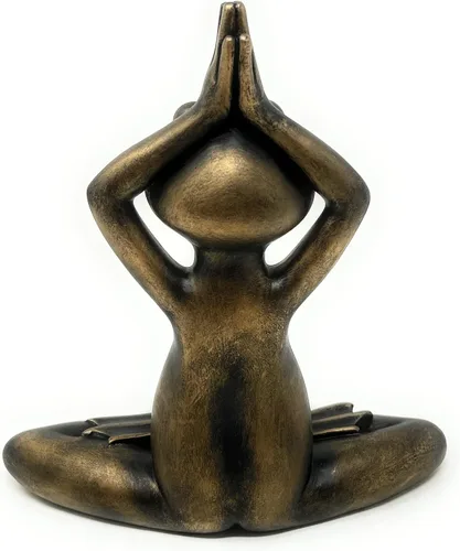 Miniatura 3 de Nature's Mark Estatua de rana meditadora de resina de 6 pulgadas de alto, decoración decorativa para el hogar, decoración para mesa, sala de estar