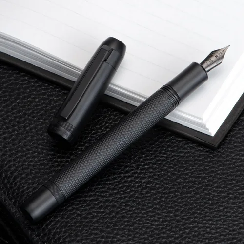 Miniatura 4 de Jinhao 92 - Pluma estilográfica negra de punta fina, metal sólido con convertidor, lápiz de caligrafía Negro