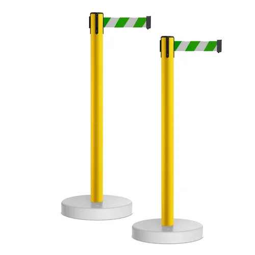Miniatura 43 de Crowd Control Warehouse - CCW Juego de 2 puntales retráctiles de barrera de cinturón, base rellenable de agua MSH630-11 cinturón de pie, cinturón