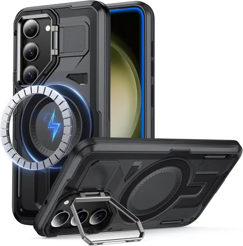 Miniatura 20 de para Samsung Galaxy S22 Ultra/S23 Ultra con MagSafe [Cubierta de cámara incorporada y soporte] [Protección de grado militar a prueba de golpes]