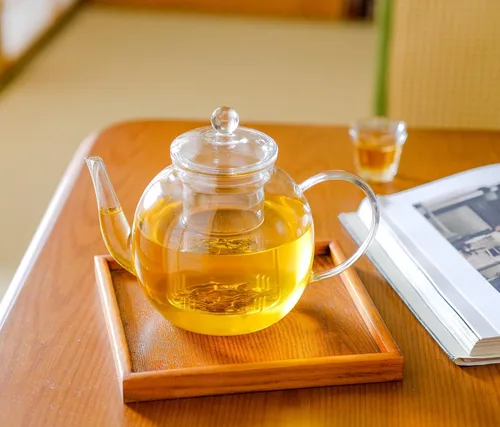 Miniatura 5 de Wlasss 1530 ml/52 oz Tetera grande de vidrio con infusor extraíble, tetera transparente segura para estufa para té de hojas sueltas y té