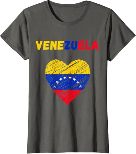 Miniatura 9 de Camiseta con la bandera venezolana con corazón de Venezuela, Negro