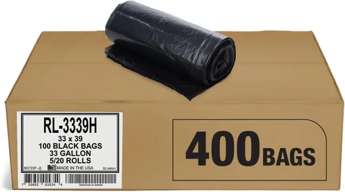 Miniatura 22 de Aluf Plastics RL-3339XH - Bolsas de basura negras resistentes de 33 x 39 pulgadas, 1.5 mil de grosor, capacidad de 33 galones (100 unidades)