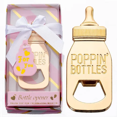Miniatura 11 de Paquete de 24 abridores de biberones para regalos de baby shower, regalos de fiesta de revelación de género para niños o niñas, abrebotellas