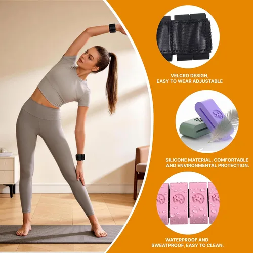 Miniatura 5 de Pesas de muñeca ajustables para mujeres y hombres, pesas de pierna para mujeres de 0.75lb-1lb-1.3lb cada una para caminar, yoga, danza, barre, Negro