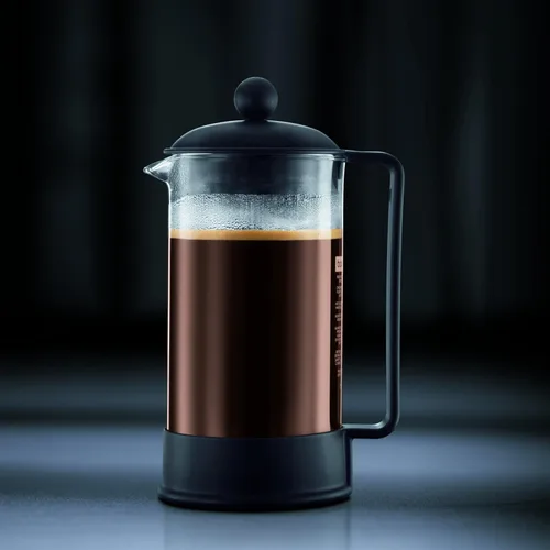 Miniatura 6 de Bodum Cafetera de prensa francesa Brazil de 34 onzas, vidrio de borosilicato resistente al calor, negro - Fabricado en Portugal