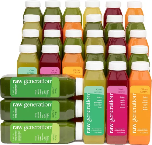Raw Generation Skinny Cleanse - Limpieza de jugo de 5 días para perder peso, desintoxicación, reducción de la hinchazón y aumento de energía - 30