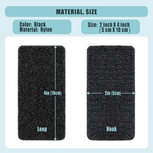 Miniatura 2 de 16 juegos de tiras de 2 x 4 pulgadas con adhesivo, cinta de gancho y bucle resistente, respaldo resistente, para colgar en la pared, sin