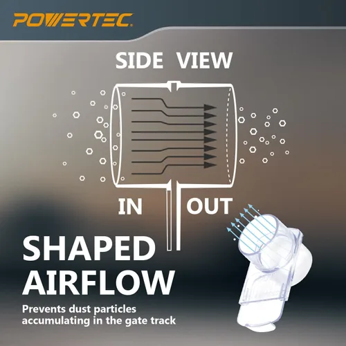 Miniatura 5 de POWERTEC Kit de accesorios de recolección de polvo de 2-1/2 pulgadas con conectores transparentes, puertas de explosión y abrazaderas de manguera