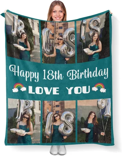Mantas personalizadas con fotos, mantas de cumpleaños personalizadas, regalos para adultos, niños, niñas, manta de collage de fotos personalizada