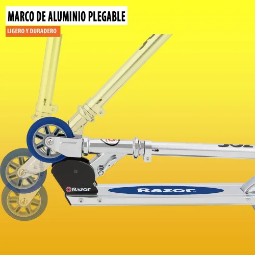Miniatura 4 de Razor A Patinete para niños - Ligero, plegable, marco de aluminio y manillar ajustable Azul
