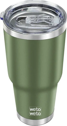 Miniatura 10 de WETOWETO - Vaso de 30oz, taza de viaje con aislamiento al vacío de acero inoxidable, taza de café y agua con recubrimiento en polvo de doble pared
