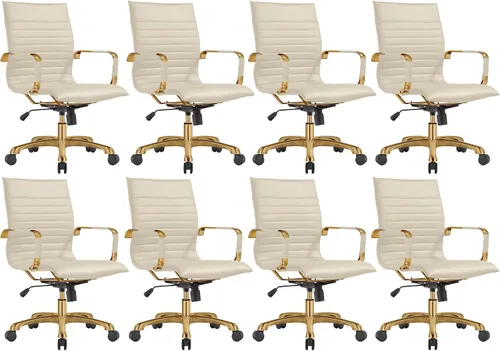 Miniatura 35 de LeisureMod Harris - Silla de oficina ejecutiva ergonómica moderna, silla de escritorio de piel con respaldo alto con altura ajustable, control