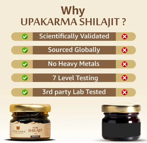 Miniatura 5 de UPAKARMA Resina pura Shilajit de 0.71 oz para hombres y mujeres Aumenta la resistencia y la fuerza Más de 85 minerales esenciales, magnesio