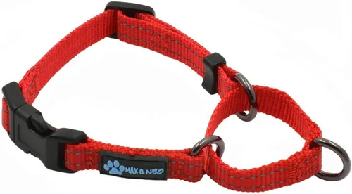 Miniatura 15 de Max and Neo Collar de nailon Martingale para perros - Donamos a un rescate de perros por cada collar vendido (Grande, Negro)