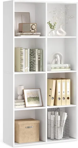 Miniatura 28 de VASAGLE Custos Collection - Estantería para libros tipo cubo con 4 compartimentos, 9.4 x 26 x 26 pulgadas, estantería de almacenamiento para sala