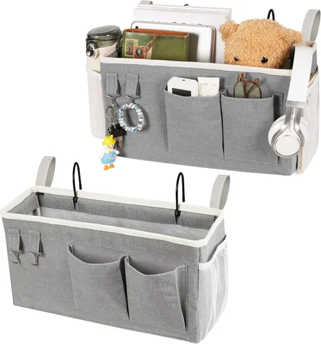 Miniatura 17 de Loghot Organizador de Cabecera/Bolsa de Almacenamiento de Cabecera Organizador Colgante para Literas y Camas de Hospital, Rieles de Cama de 1 pieza